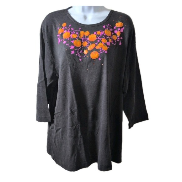 morning sun Tops - Morning Sun Women's Pumpkin Patch 100% Cotton 3/4 Sleeve Top Size 2X - New